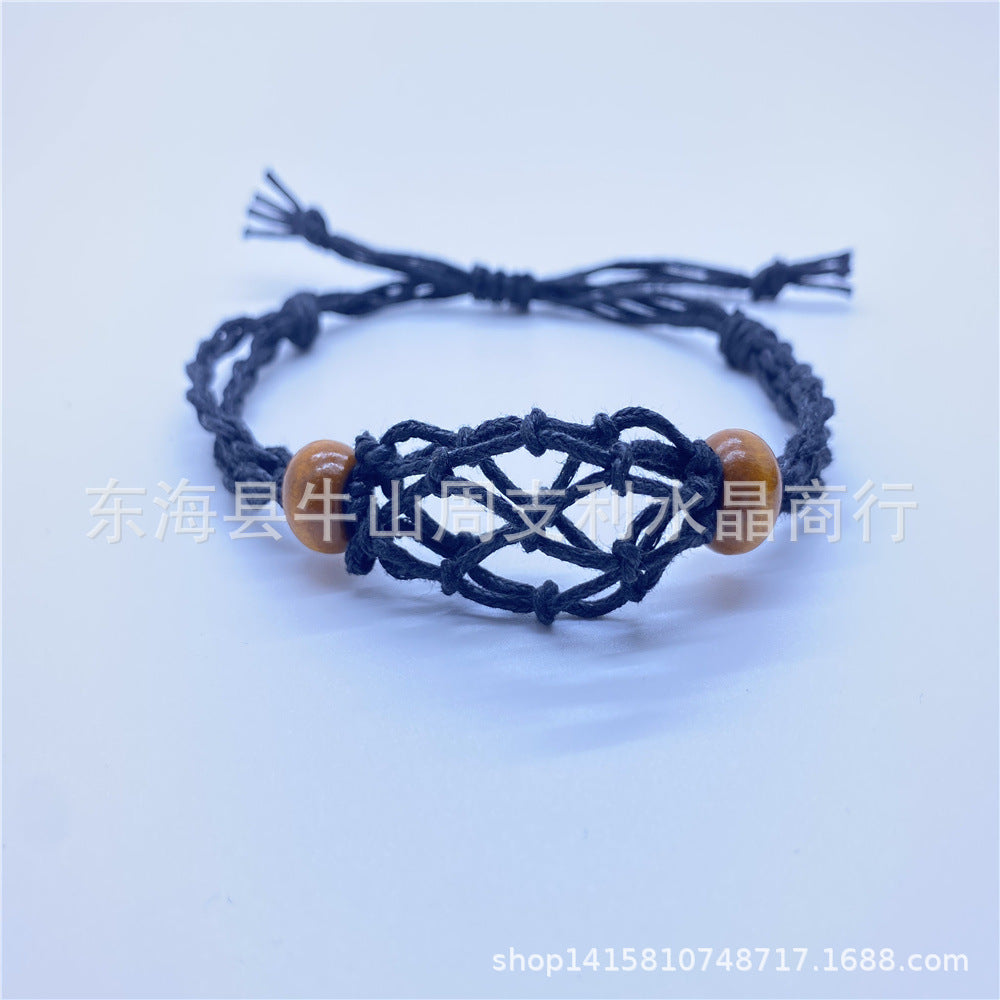 Wholesale Natural Stone Mesh Bag Woven Bracelet Adjustable Mesh Bag ACC-BT-Nius001