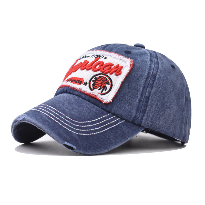 Wholesale Casual Cotton Baseball Cap With Washed America Flag Embroidery Adjustable Breathable Resale