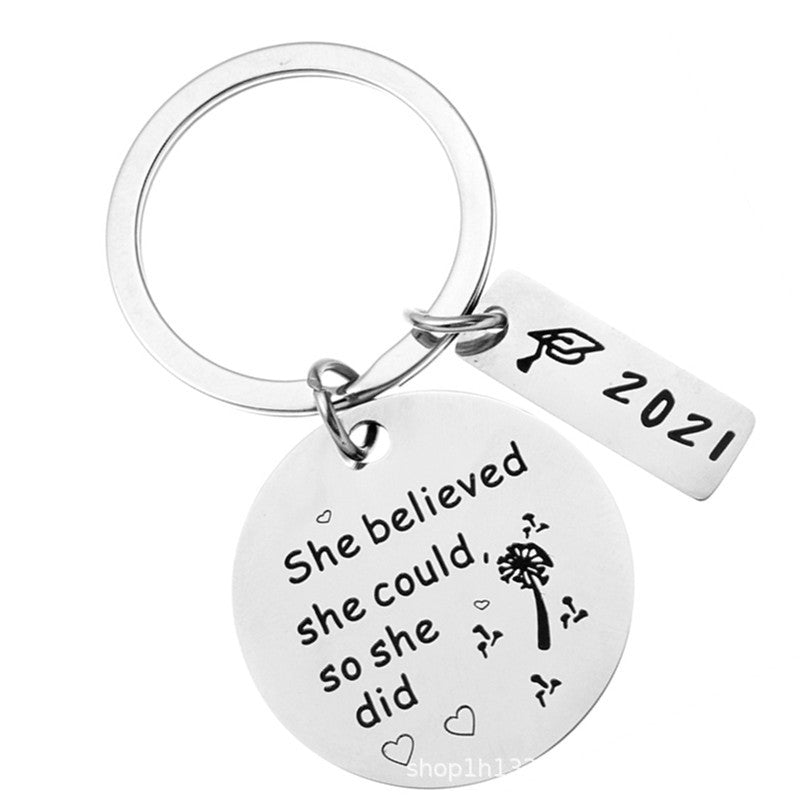 Wholesale Stainless Steel Tag Graduation Season Gift Metal Keychain ACC-KC-Chenz010