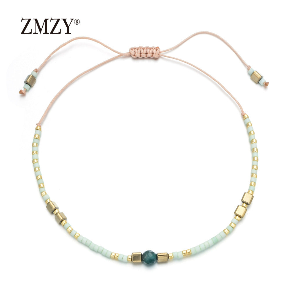 Wholesale Glass Bead Boho Bracelet,  Women' s Adjustable Sliding Beaded Jewelry,  Handmade Fashion Accessory