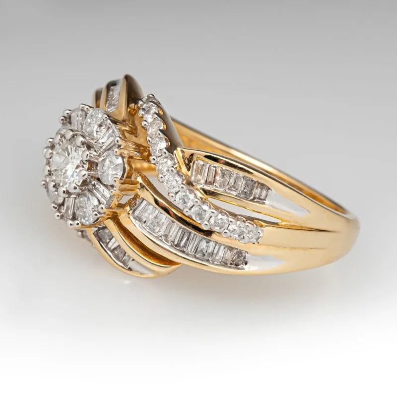Wholesale Stylish Geometric Gold Tone Women S Alloy Ring Fashion Jewelry Accessory