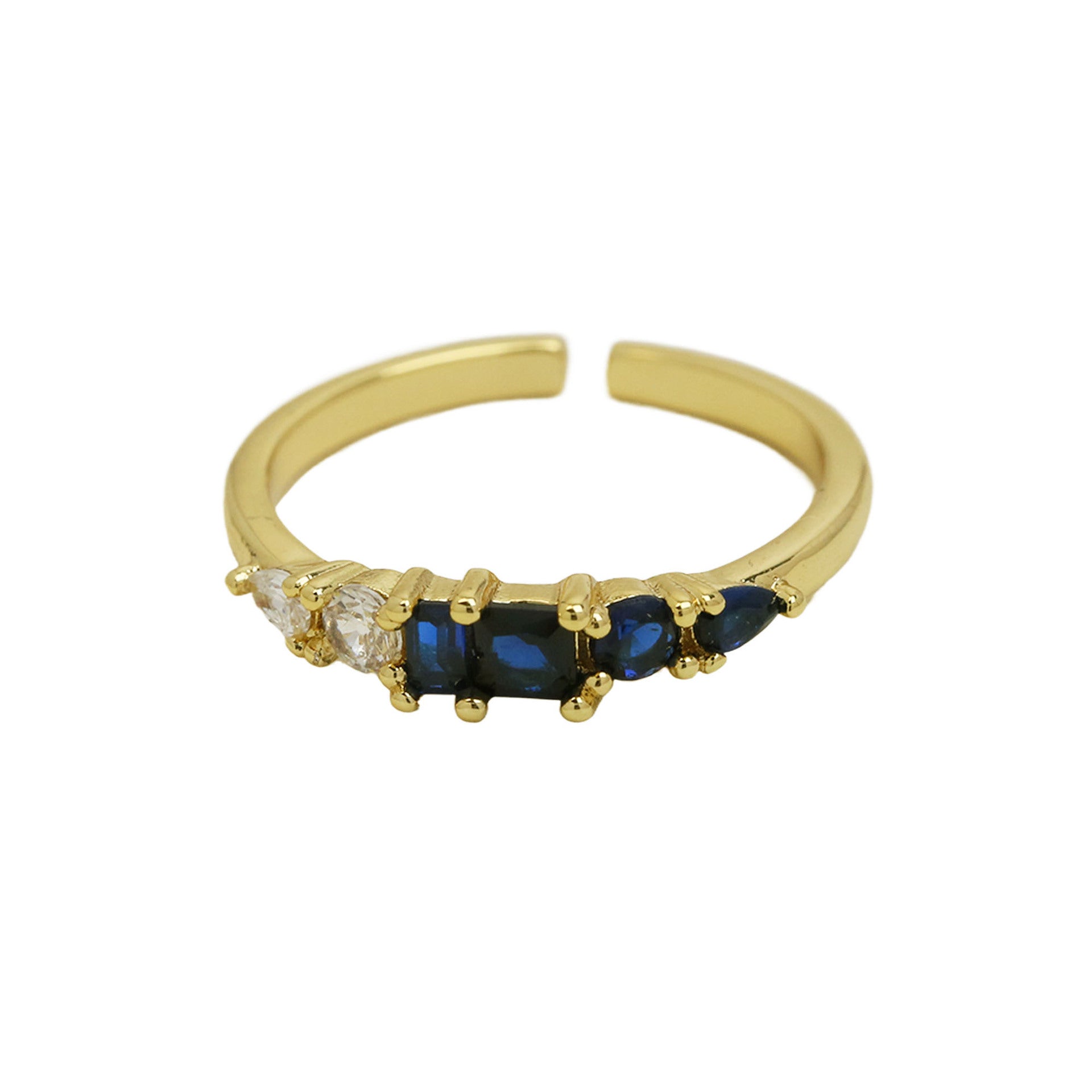 Wholesale 18K Color Zirconium Ladder Square December  Ring
