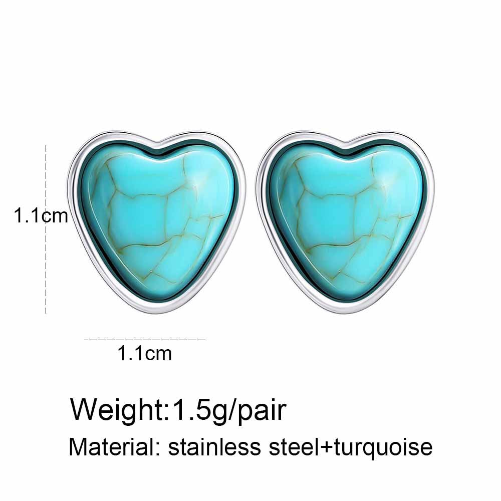 Wholesale Stainless Steel Vintage Turquoise Earrings ACC-ES-CY013