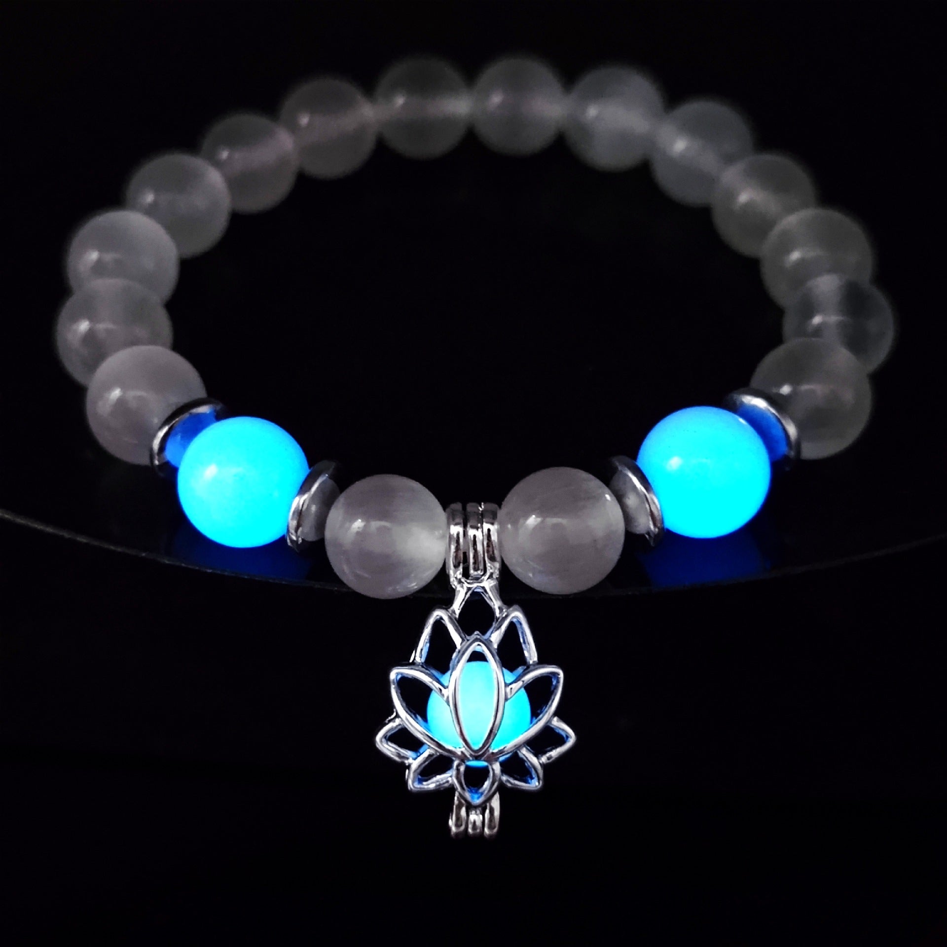 Wholesale  White Turquoise Luminous Lotus Bracelet