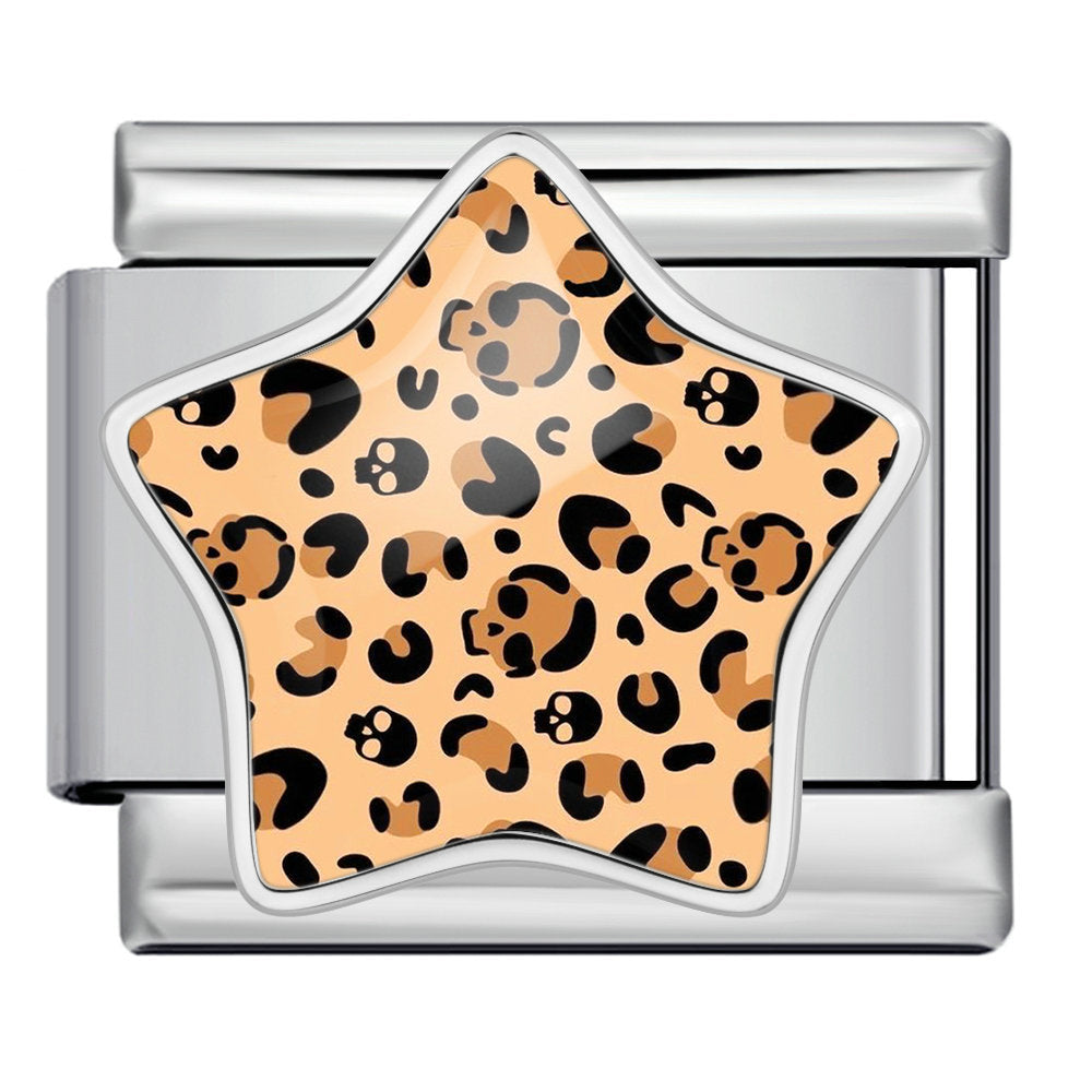 Wholesale Leopard Print Star Stainless Steel Modular Bracelet Fashion Accessory for Resale