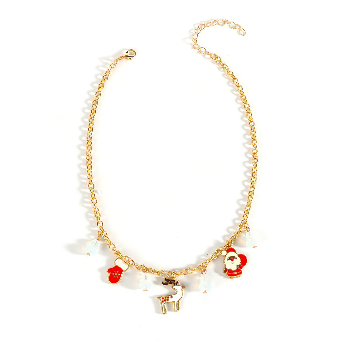 Wholesale Christmas Necklace  Chain Red Green White Beaded Necklaces