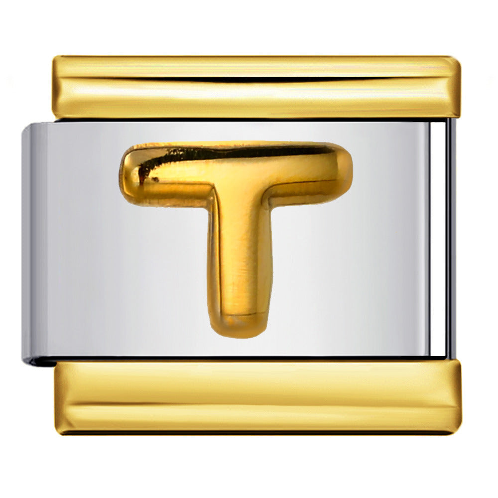 Wholesale Italian Charm Bracelet 9mm DIY Splicing Removable Raised Letters Stainless Steel Composable Bracelet