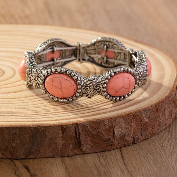 Wholesale Bohemian Oval Pattern Turquoise Bracelet ACC-BT-Gaoz003