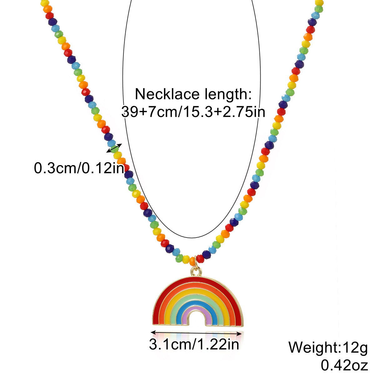 Wholesale Rainbow Clavicle Chain Multi-layer Necklace Crystal Color Pendant ACC-NE-ManYi006