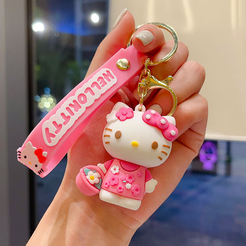 Wholesale Cartoon Cat Keychain Decorative Bag Charm Car Key Accessory Gift for Couples