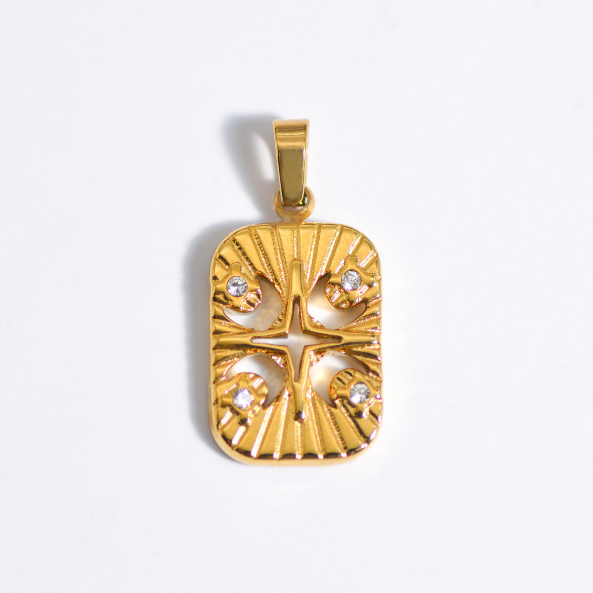 Wholesale Stylish Geometric Stainless Steel Necklace Pendant Natural Stone Drop DIY Jewelry Accessory For Layering And Gift