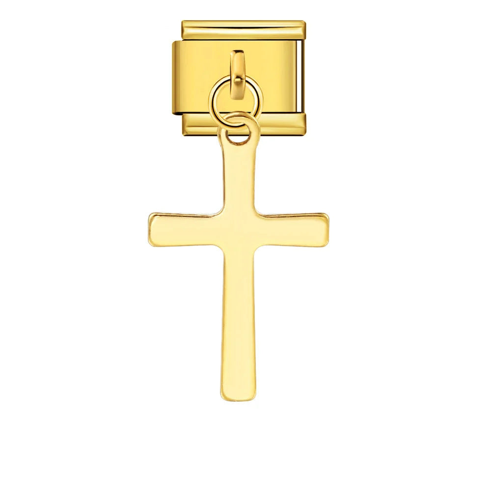 Wholesale Italian Charm Bracelet 9mm DIY Splicing Cross Pendant Stainless Steel Composable Bracelet