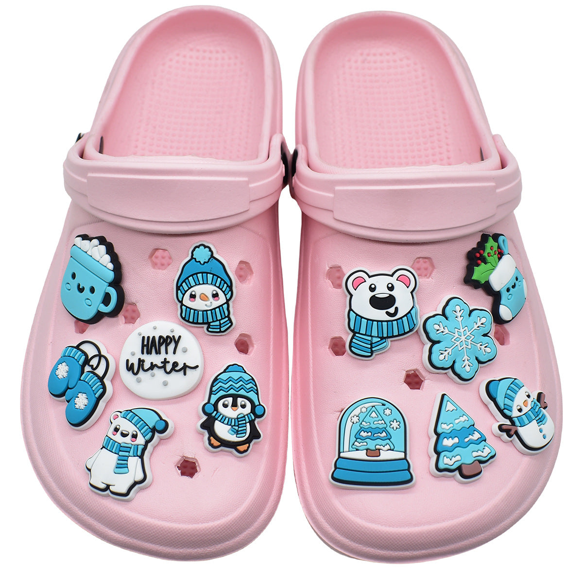 Wholesale Random 100pcs Winter PVC Soft Rubber Shoe Buckle Decoration ACC-SC-RYY058