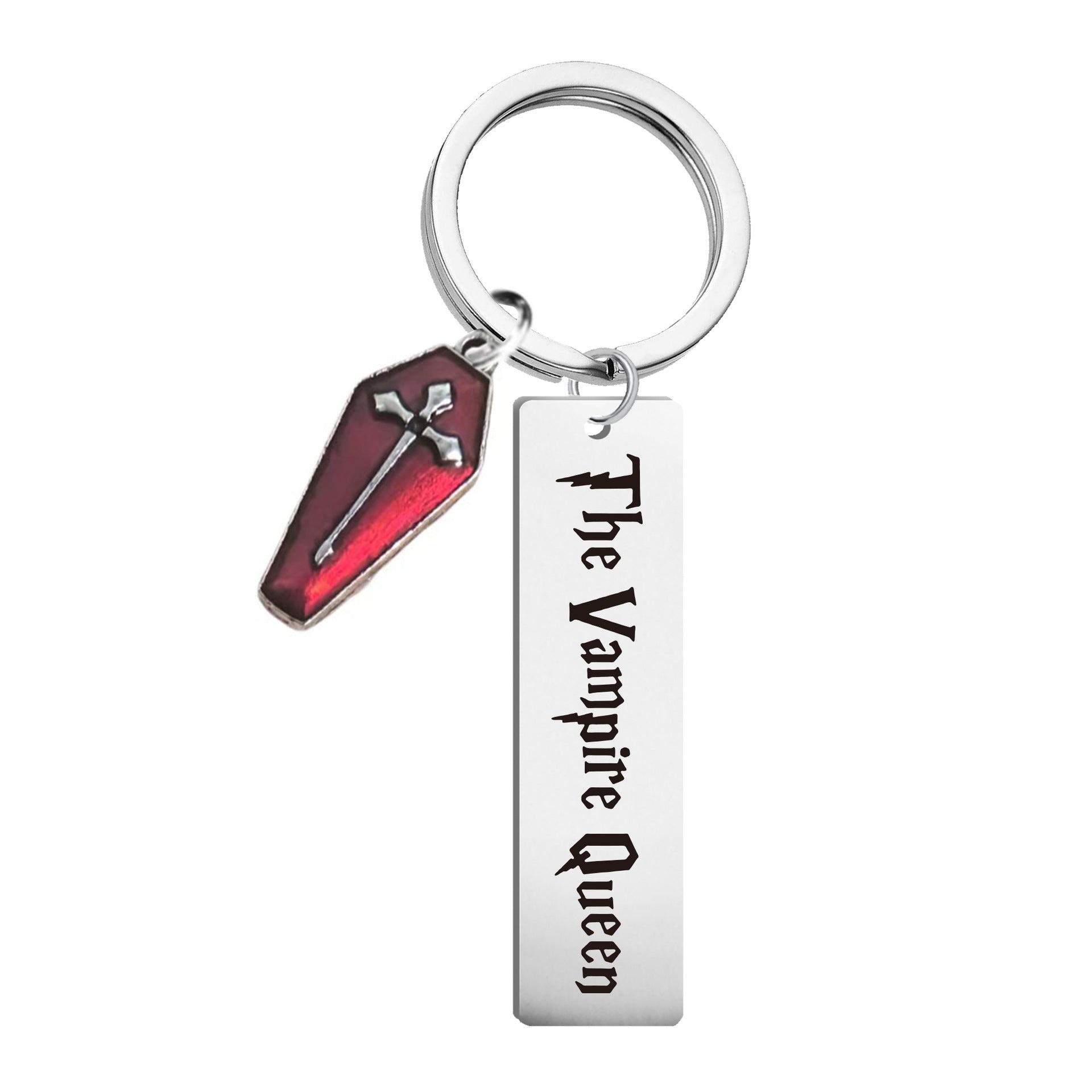 Wholesale Titanium Steel Vampire Count Queen Couple Keychain  Car Key Accessory Stylish Gift
