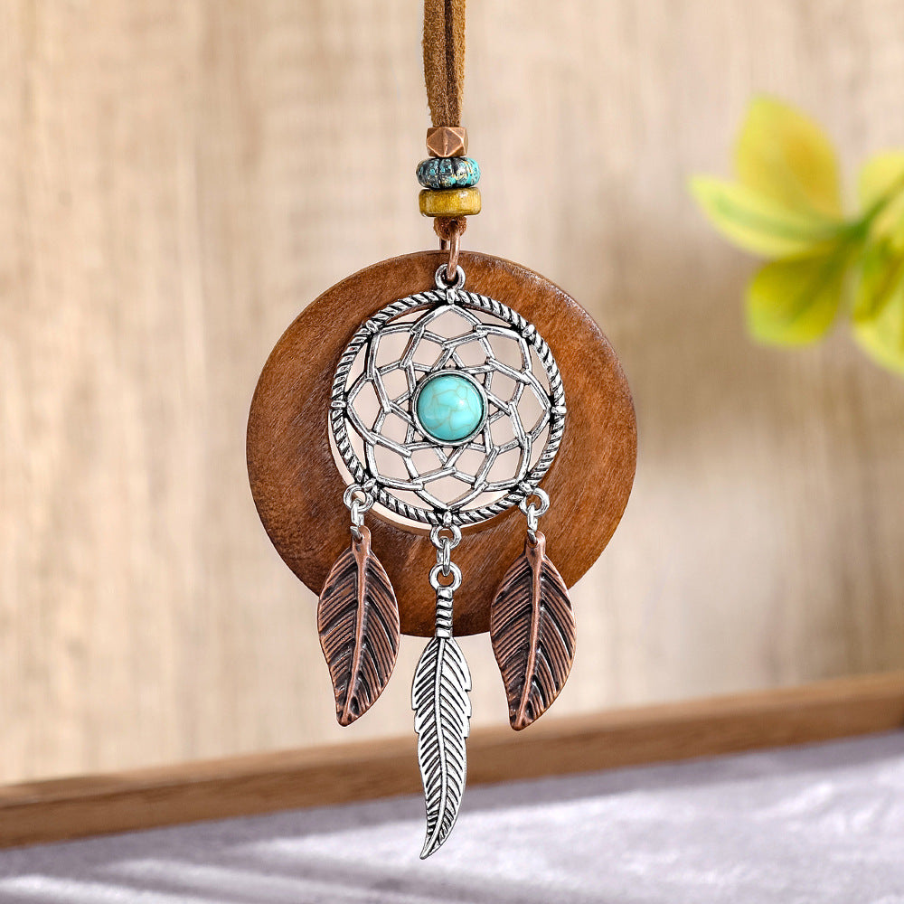 Wholesale Dream Catcher  Web Earrings and Necklace Set,  Alloy with Feather Tassel,  Ethnic Style Jewelry for Gift,  Party,  or Resale