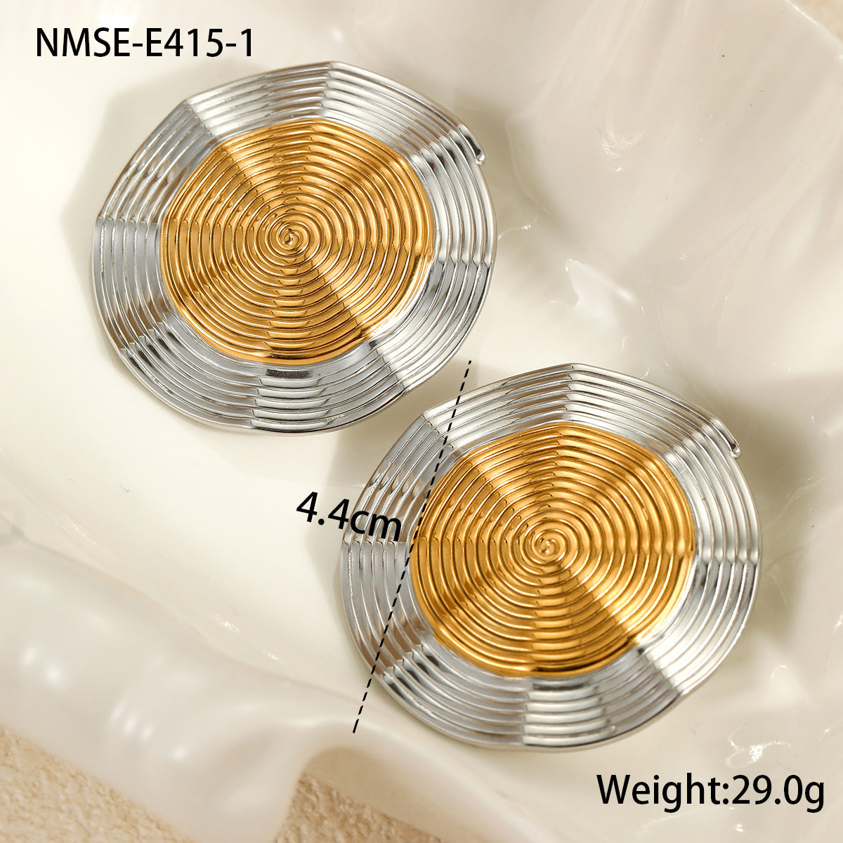 Wholesale  stainless steel gold plated mosquito disc earrings