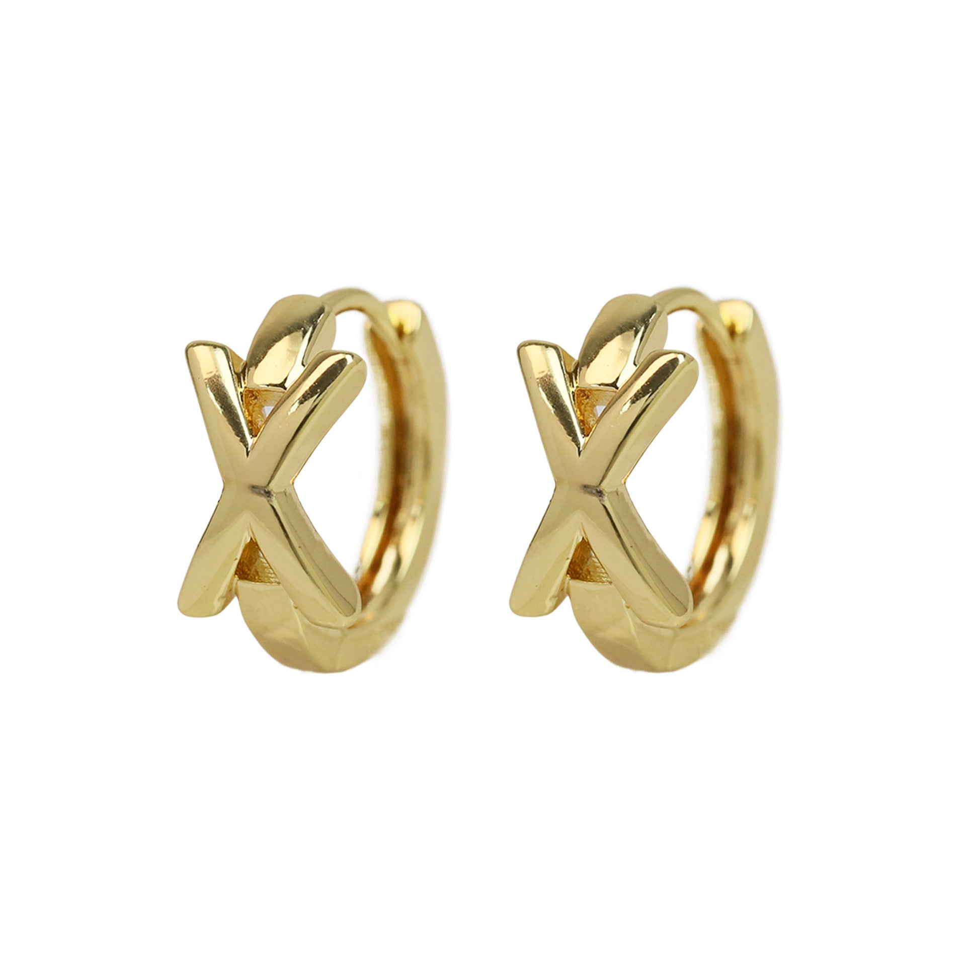Wholesale 18k gold high-polished brass simple style 26 English letters earrings