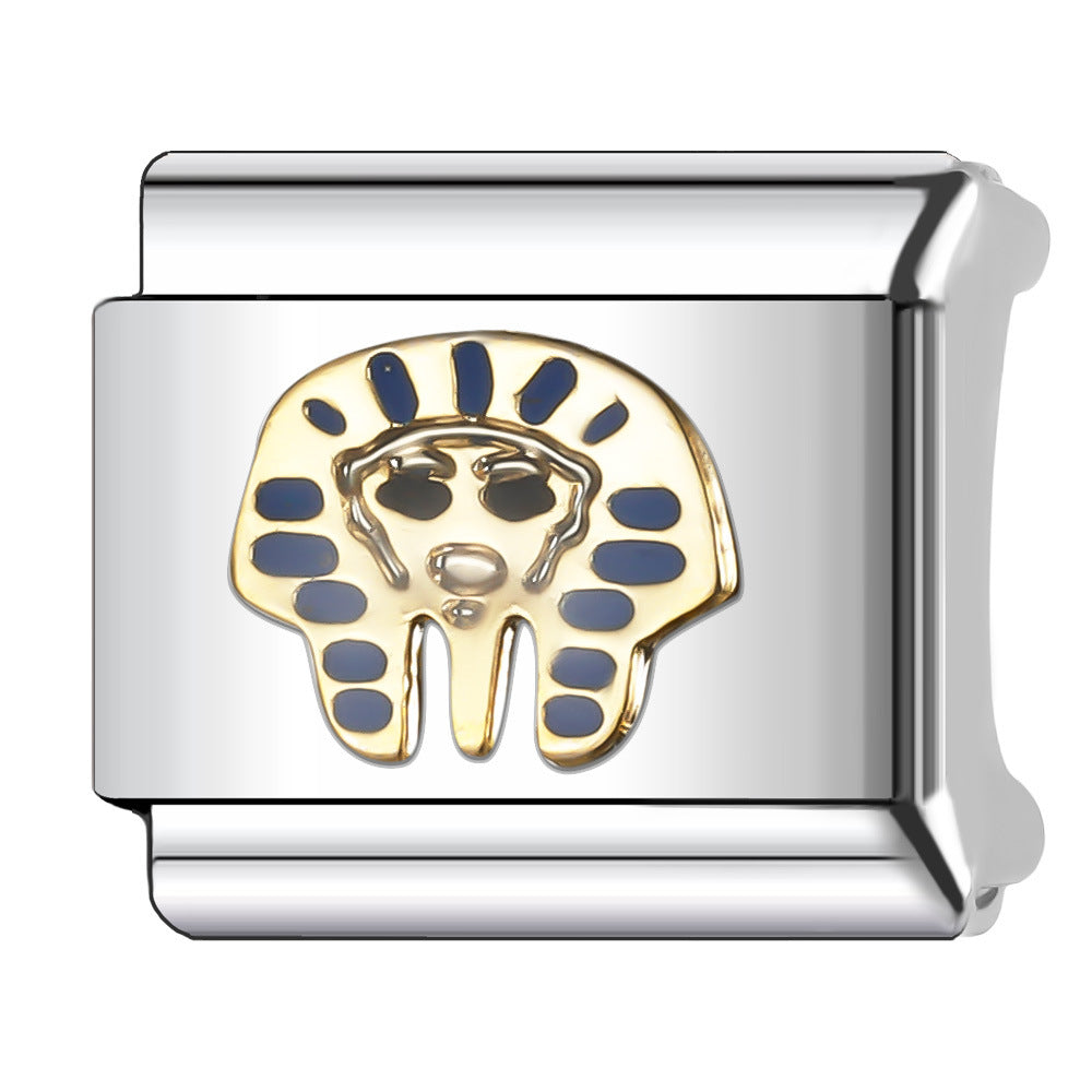 Wholesale Italian Charm Bracelet 9mm DIY Splicing Gold Chess Series Stainless Steel Composable Bracelet