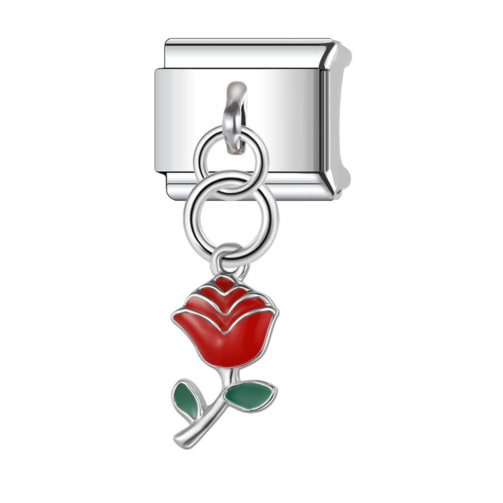 Wholesale Italian Charm Bracelet 9mm DIY Splicing Cute Pattern Stainless Steel Composable Bracelet