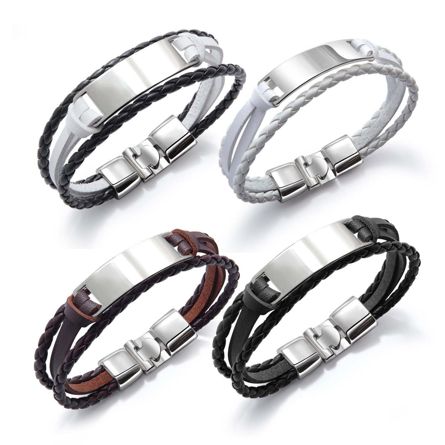 Wholesale  Men's Simple All-match Multi-layer Woven Bracelet