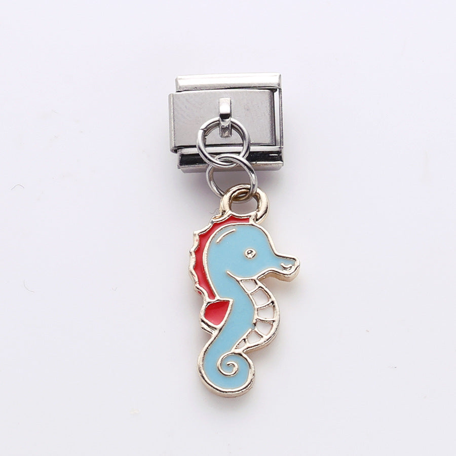 Wholesale 10pcs Italian Charm Bracelet 9mm DIY Splicing Butterfly Sailboat Seahorse Stainless Steel Composable Bracelet