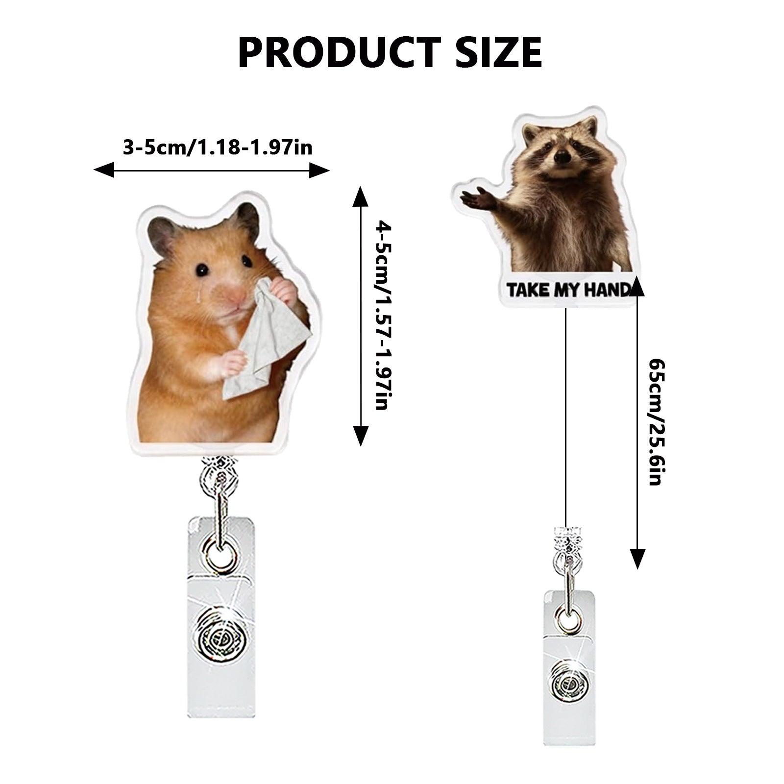 Wholesale Trendy Acrylic Animal Dog Cat Retractable Badge Reel ABS Material for ID Card Keychain Accessory