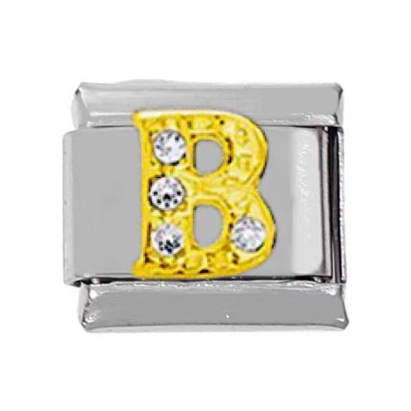 Wholesale 5pcs Italian Charm Bracelet Charm Module Stainless Steel Letter Bracelet 9mm DIY Pattern Free Stitching Detachable Composable Bracelet ACC-BT-DaLiang022