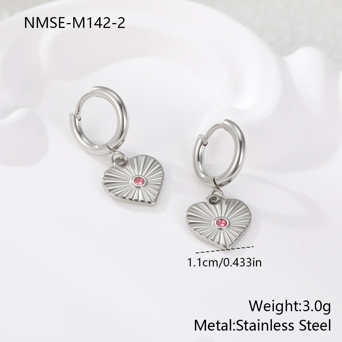 Wholesale Stainless steel heart-shaped dangle earrings