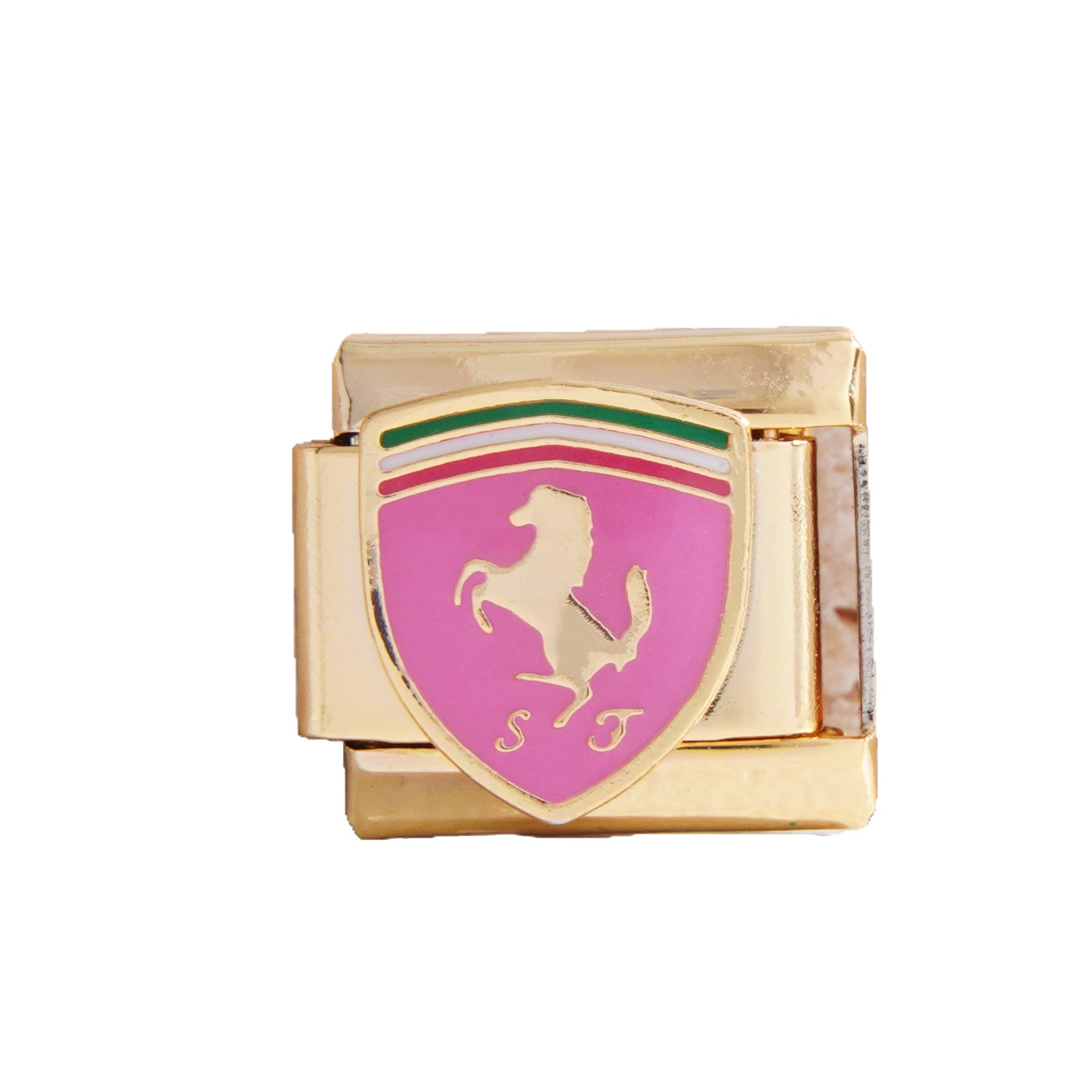 Wholesale Italian Charm Bracelet 9mm DIY Splicing Pink Car Logo Stainless Steel Composable Bracelet