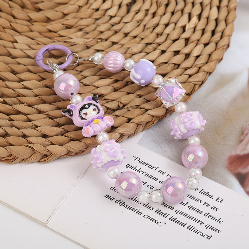 Wholesale creative letter beaded keychain  ACCVIP