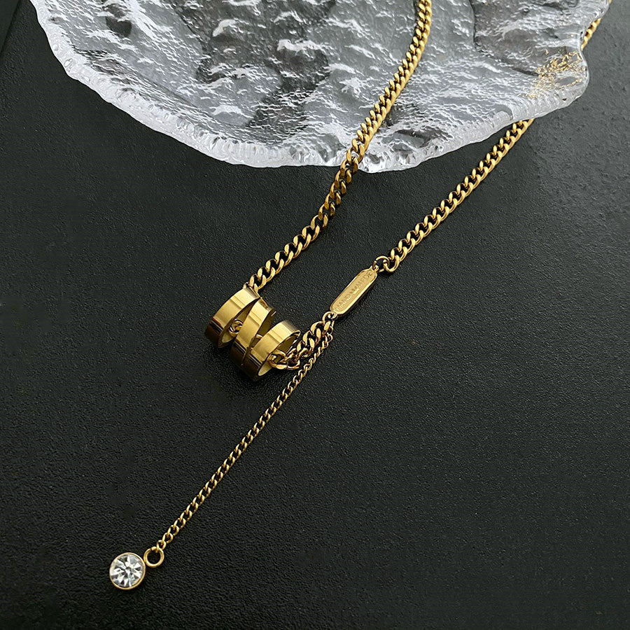 Wholesale Titanium Steel Necklace Rose Necklace ACC-NE-Yuxi016