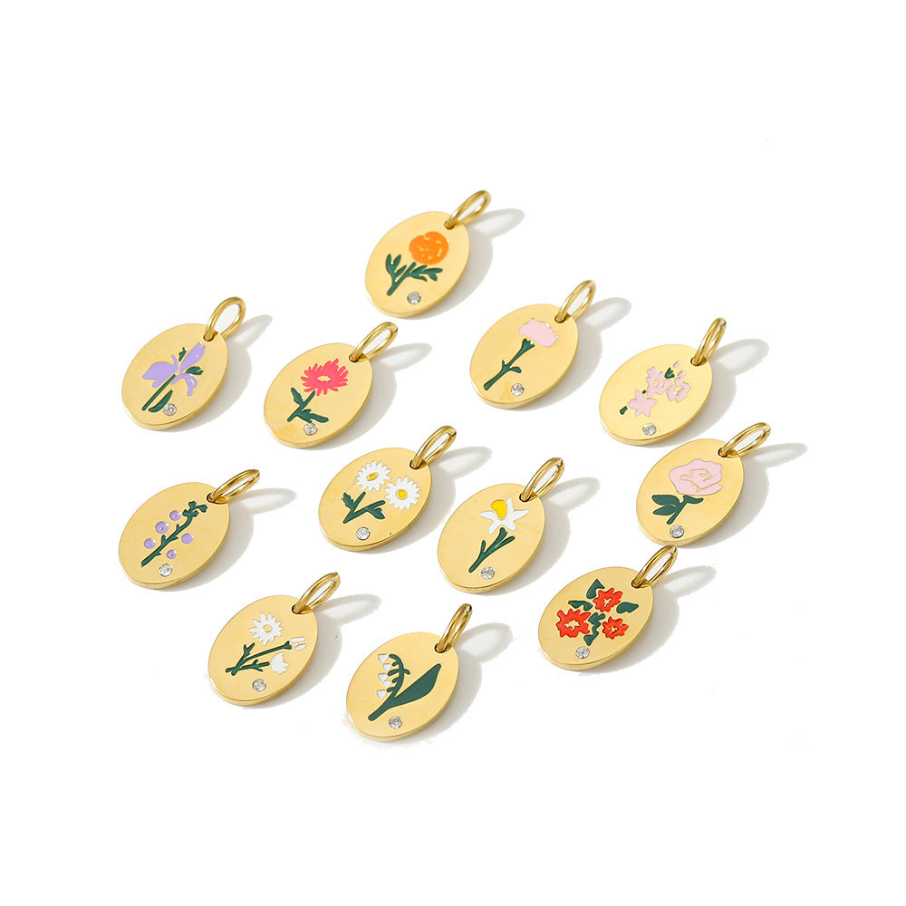 Wholesale Petal stainless steel DIY pendant