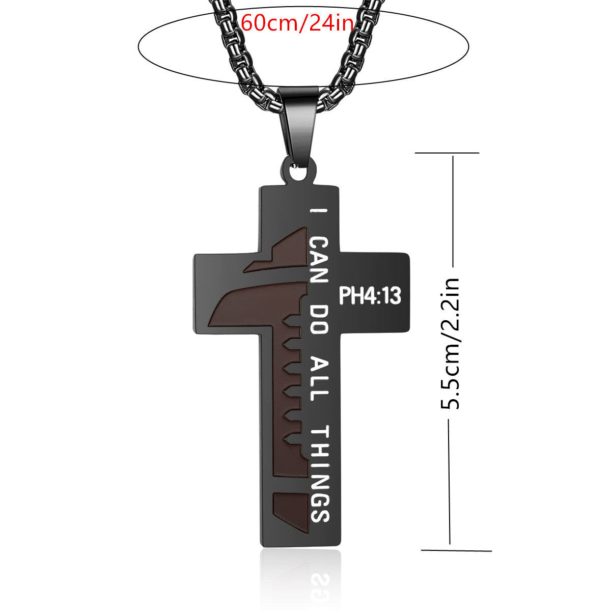 Wholesale  Stainless Steel  Football Cross Drop Oil Pendant Necklace