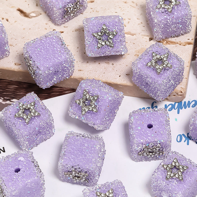 Wholesale of 5pcs Water Diamond Sugar Beads Butterfly Five Pointed Star Square Diamond Ball Beads ACC-BDS-BLG009