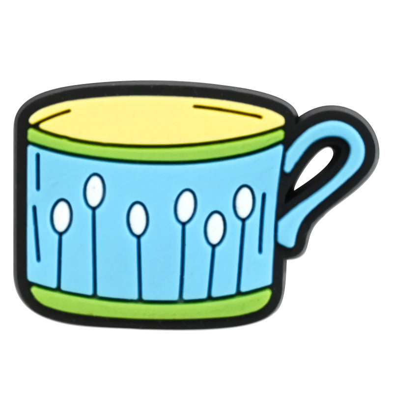 Wholesale Random 100pcs Cartoon Tableware Cups PVC Soft Rubber Shoe Buckle Decoration ACC-SC-RYY060