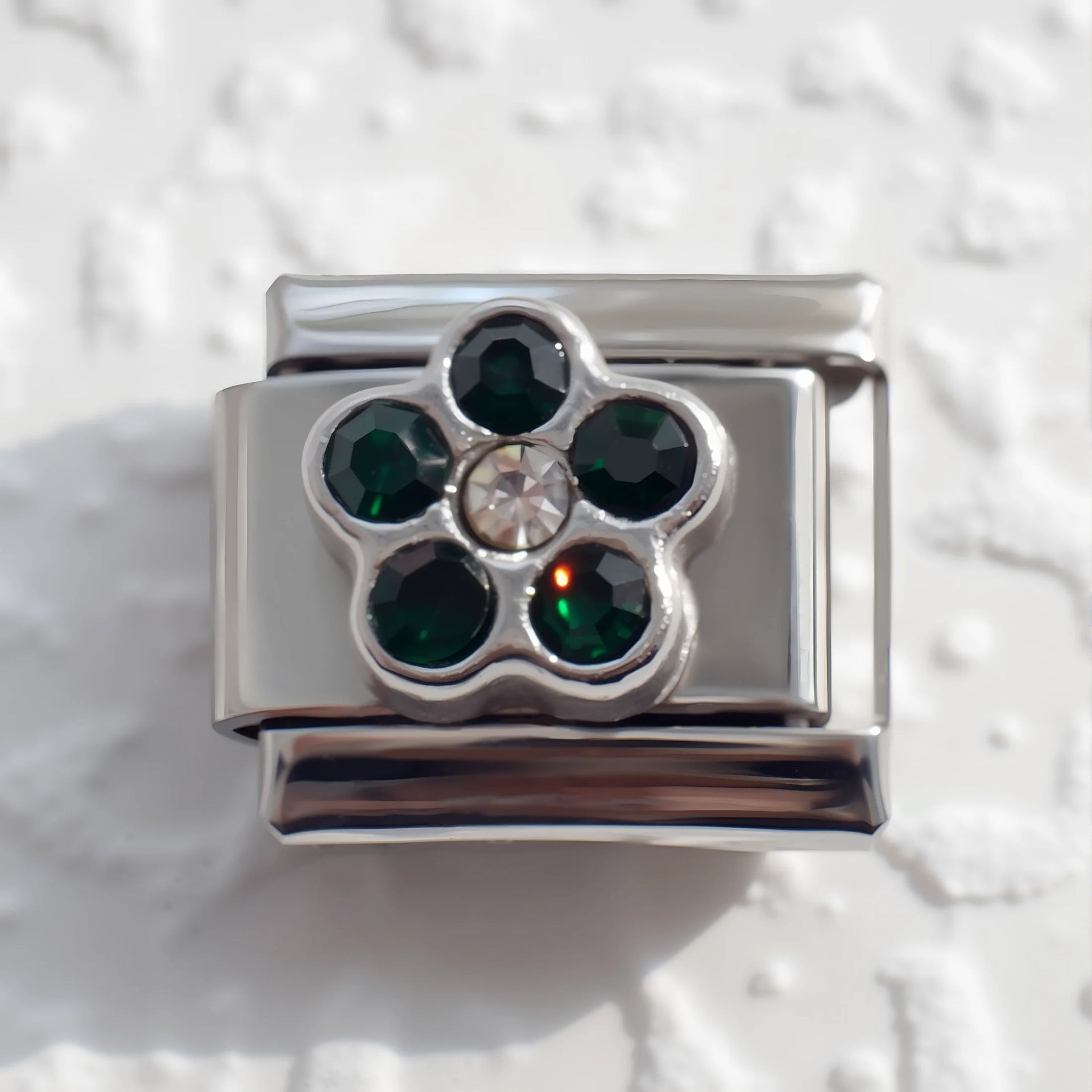 Wholesale 5pcs Italian Charm Bracelet 9mm DIY Splicing Flower Stainless Steel Composable Bracelet