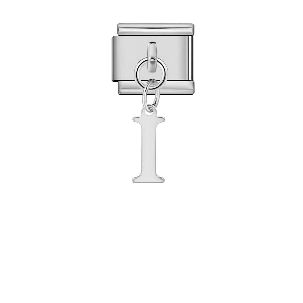 Wholesale Italian Charm Bracelet 9mm DIY Silver Simple Letter  Creative Stainless Steel Composable Bracelet