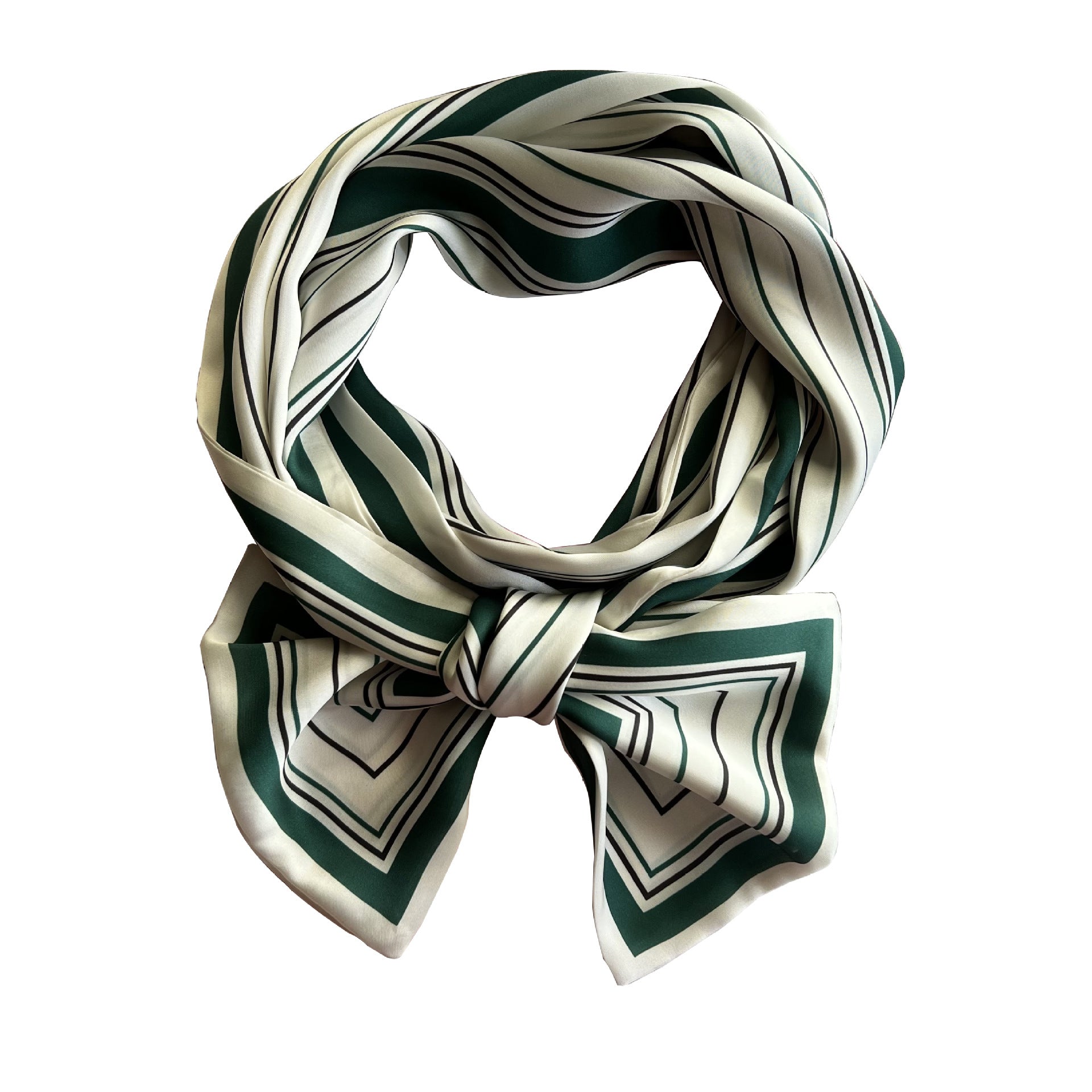 Wholesale  Vintage Striped Floral Double-sided Printed   Silk Scarf