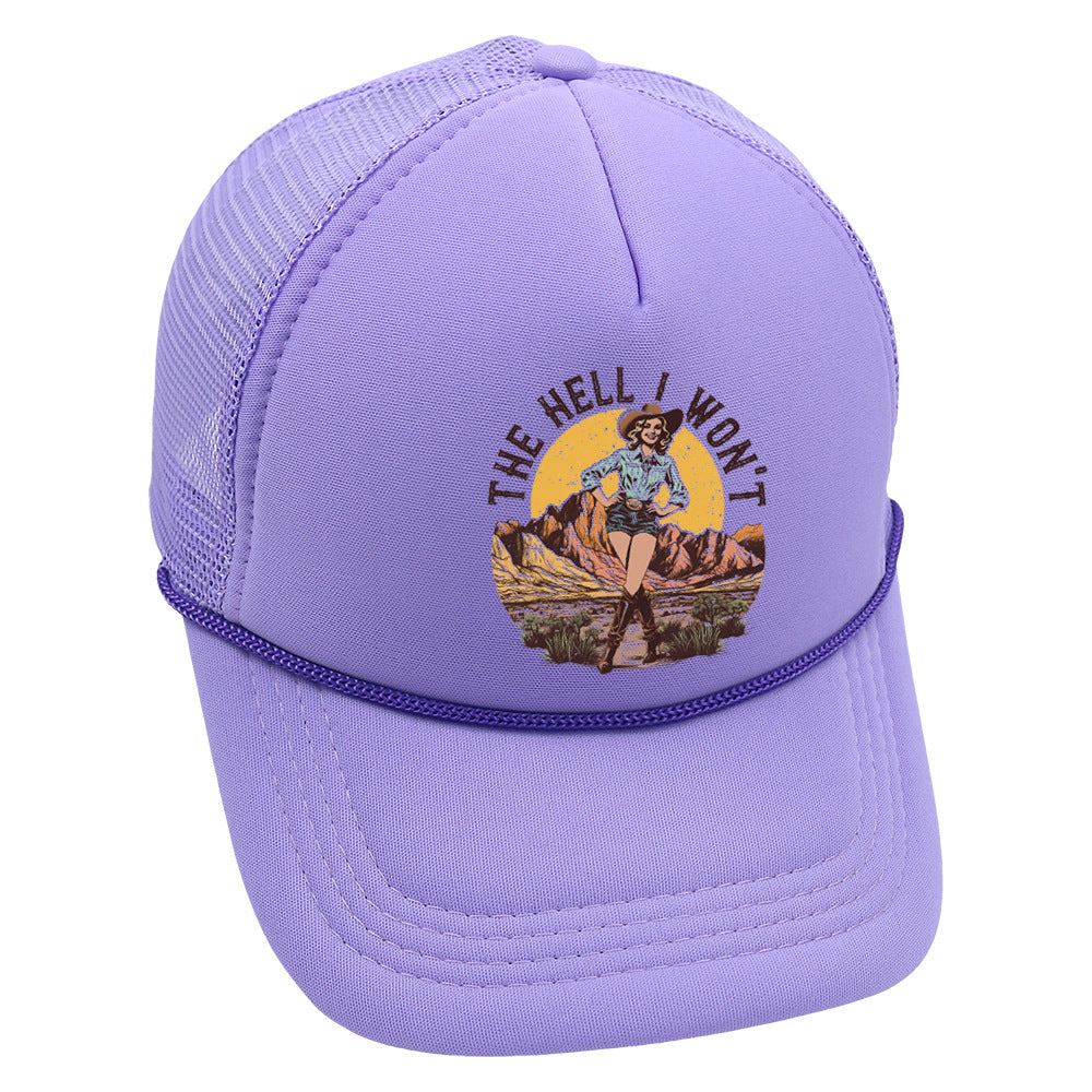 Wholesale Trucker Hat Western Style Cowboy Baseball Cap Printed Mesh Cap ACC-HT-HaiPu013