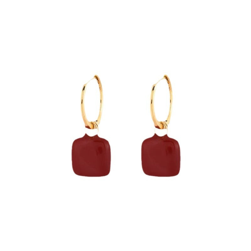 Wholesale Drip Glaze Red Earrings ACC-ES-HaoWen018