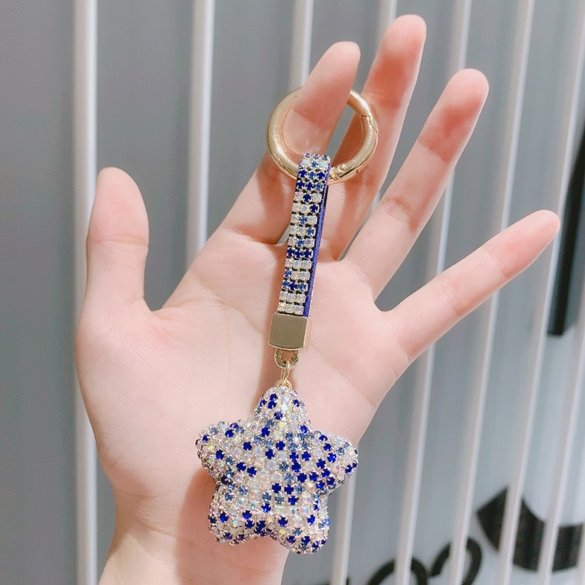 Wholesale Rhinestone Five-pointed Star Alloy Keychain Lanyard Keychain ACC-KC-ShuoT021