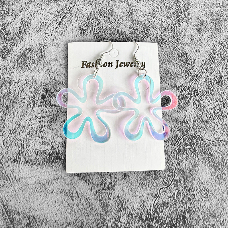 Wholesale  summer earrings sardine jellyfish  acrylic hollow light fun jewelry