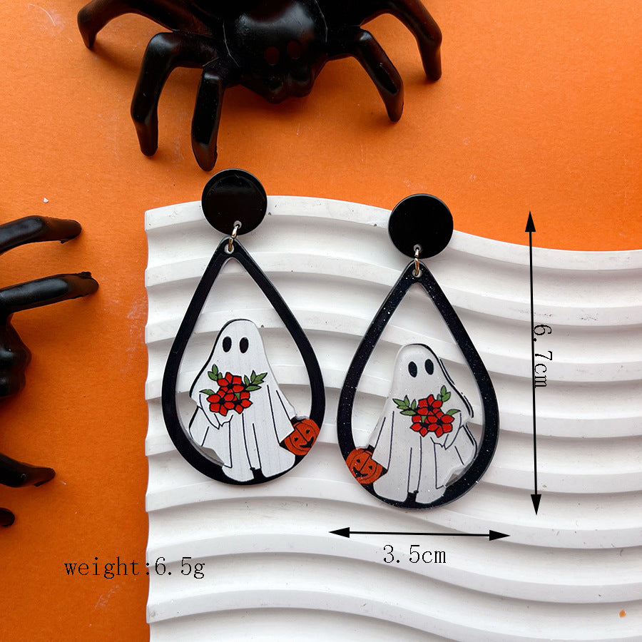 Wholesale  Acrylic pumpkin ghost earrings