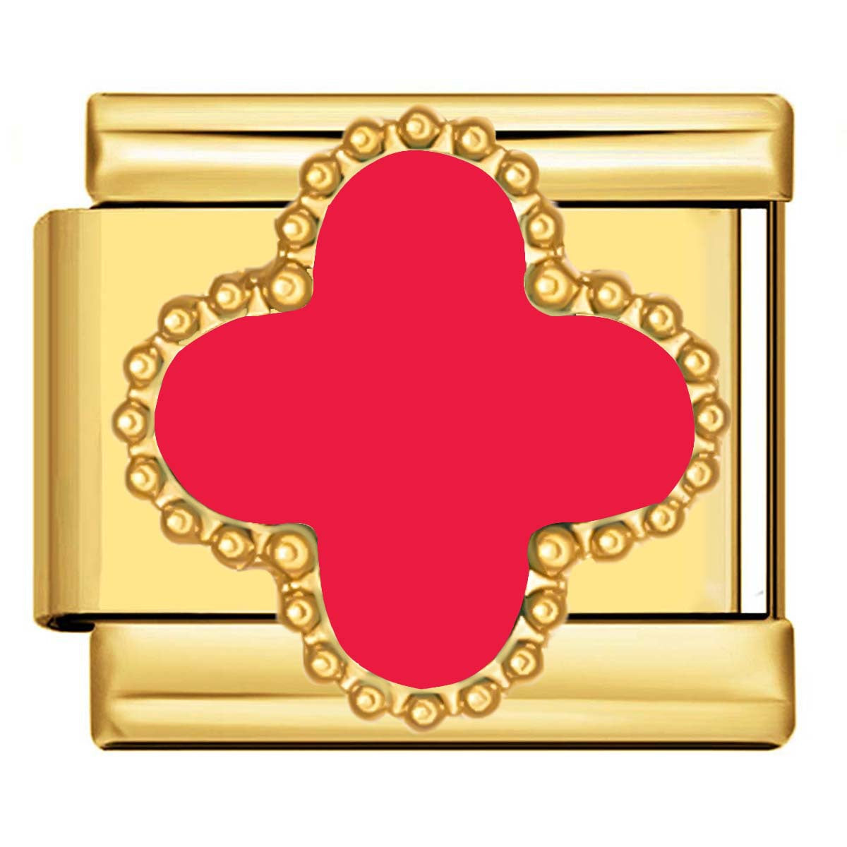 Wholesale Italian Charm Four-leaf Clover Titanium Steel  Matching ing DIY Charms