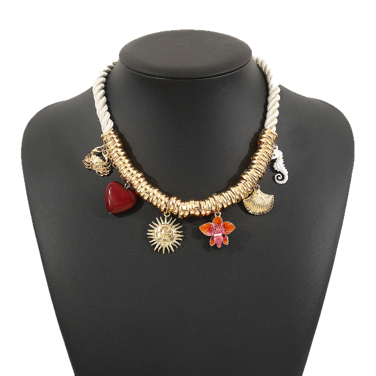 Wholesale Love Flower Shell Seahorse Pendant Necklace