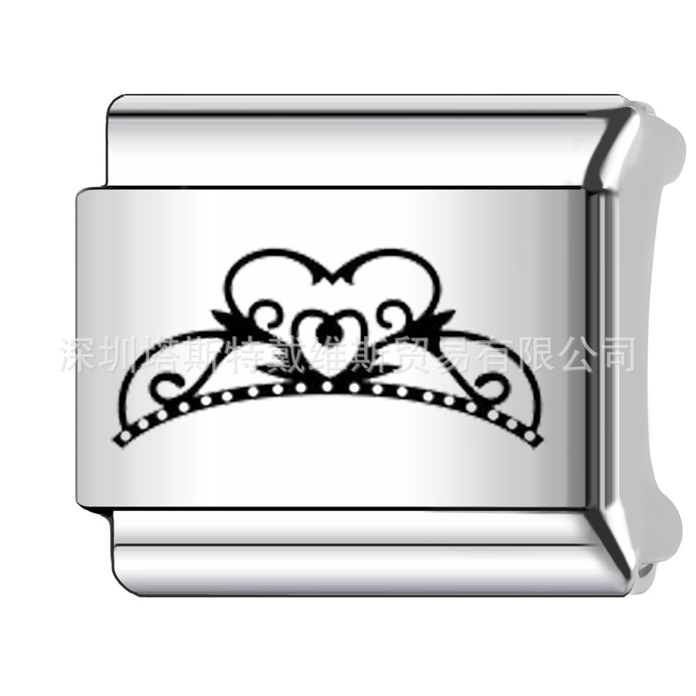 Wholesale 9mm Italian Charm Starter Bracelets DIY square Single Section Creative Stainless Steel Composable Bracelet