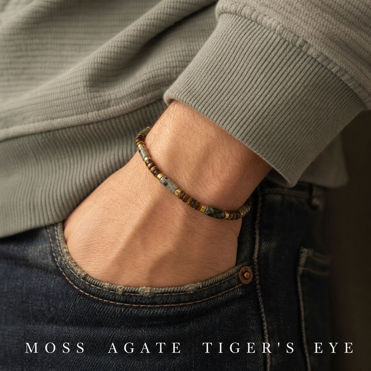 Wholesale Stylish Natural Stone Beaded Bracelet With Lapis Lazuli And Tiger Eye Fashion Accessory For Casual Everyday Wear Or Gift