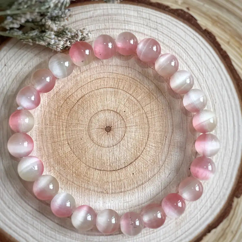 Wholesale Hand-woven Wood Stone Lapis Lazuli Pink Crystal Yellow Tiger Eye Bracelet