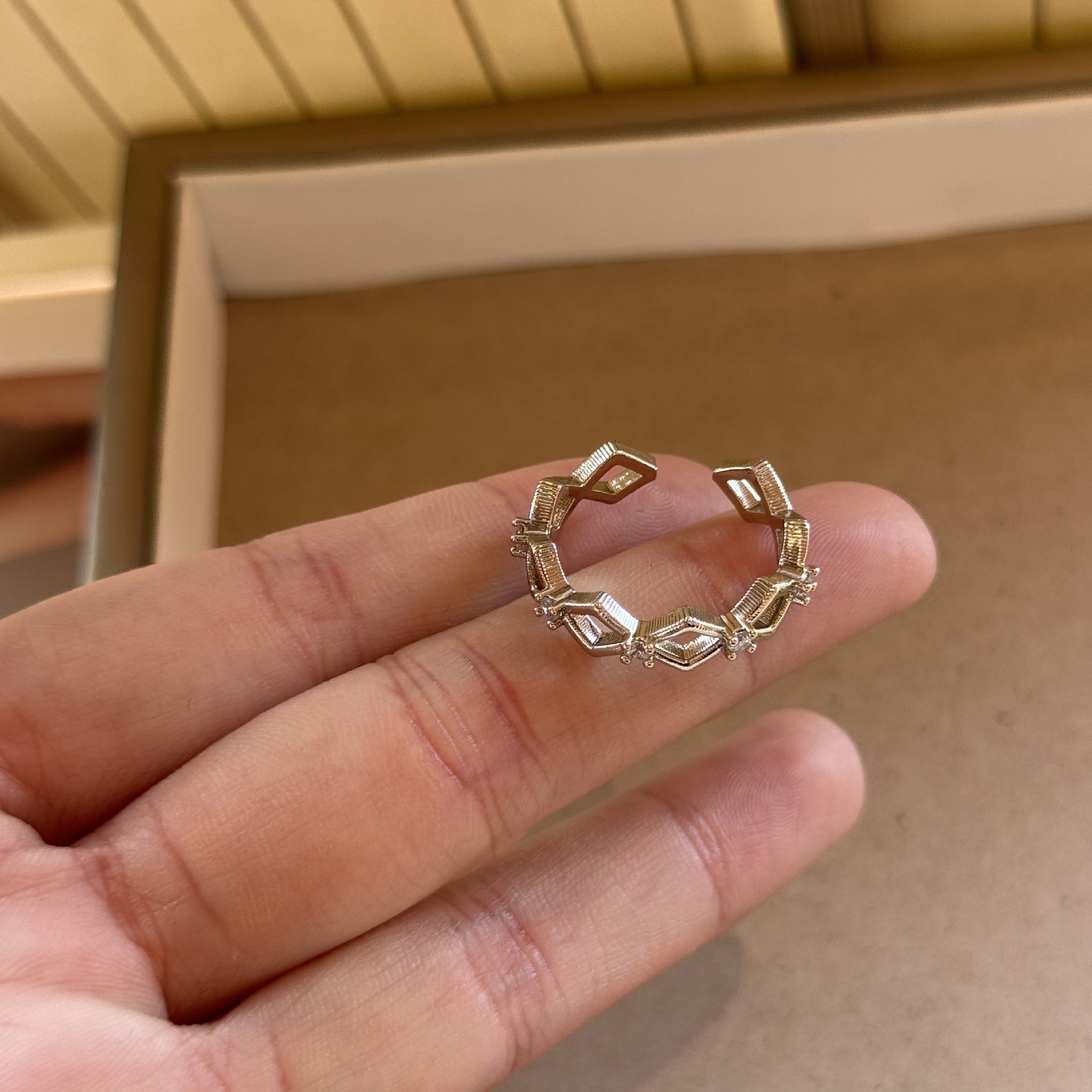 Wholesale Butterfly Wave Gold Plated Ring with Zircon,  Party Jewelry Accessory Boutique Resale