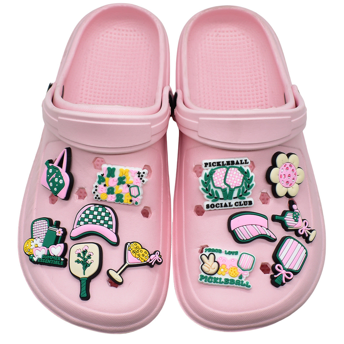 Wholesale Random 100pcs Pickle Ball PVC Soft Rubber Shoe Buckle Decoration ACC-SC-RYY078